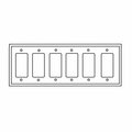 Cooper Industries Eaton Wallplate, 4-1/2 in L, 11.813 in W, 6-Gang, Thermoset, White 2166W-BOX
